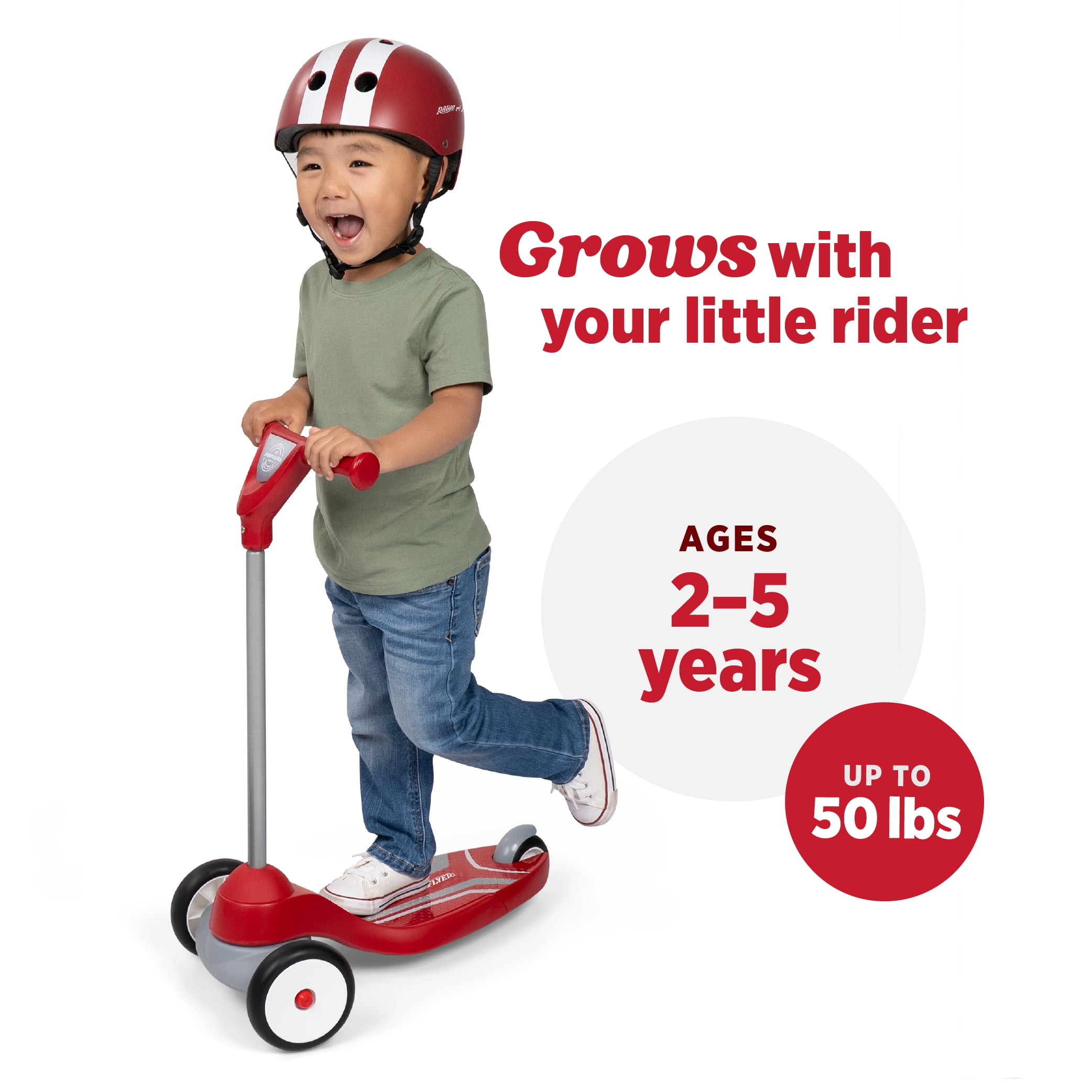 Radio Flyer My First Scooter for Beginner Riders with Extra-Wide Base for Stability, Red