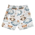 thumbnail image 2 of joogoo Boys Swim Trunks Cartoon Cute Fox Owl Clouds Beach Board Shorts Drawstring Swimsuit 2T, 2 of 6