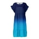 thumbnail image 4 of Puntoco Vestido De Manga Corta Con Cuello En V, Vestido De Verano Para Mujer, Cuello Redondo, Estampado Casual, Manga Corta, Vestido Con Volantes, Azul Xl, 4 of 4
