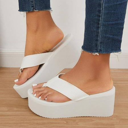 

〖Yilirongyumm〗 White 41 Sandals Women Sandals Women s Toe Bottomed Summer Clip Sandals Sandals Women s Beach Toe Clip Wedge Fashion Women s Sandals