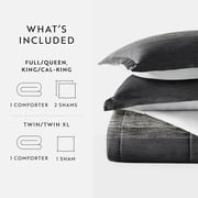 All Season Ultra Soft Comforter Set Lightweight Bedding in Gray/Black Ombre for King/Cal King by Comfort Canopy
