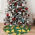 thumbnail image 5 of Yiaed Pizza Print Christmas Tree Skirt , Tree SkirtsTree Mat for Christmas Winter Holiday Indoor Decorations-48", 5 of 7