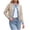 Khaki, variant on Tqcoqu Women's Contrast Trim Button Down Cardigan,Crew Neck Long Sleeve Short Fit Knit Sweater Jacket