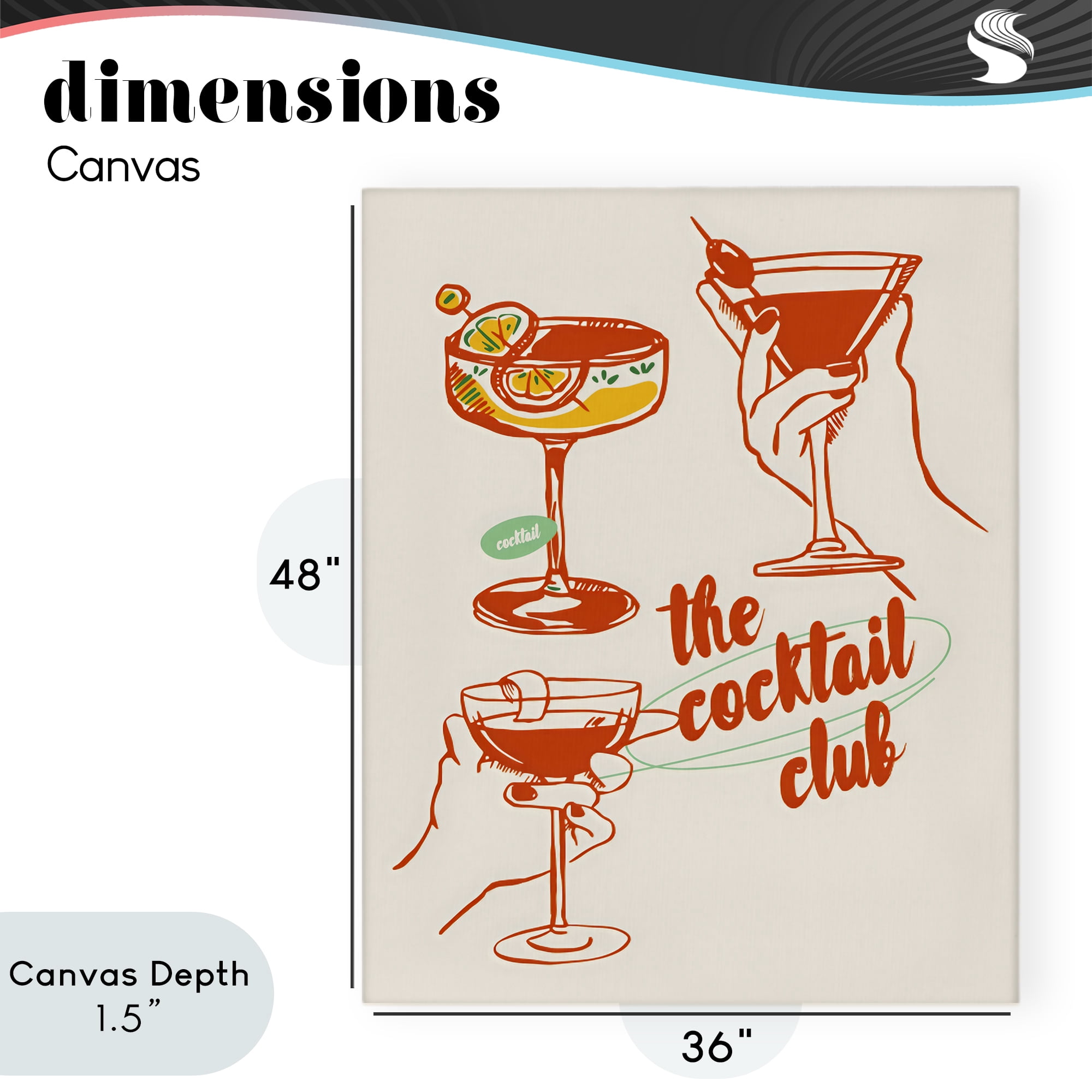 Stupell Industries Cocktail Club Toasting Glasses Canvas Wall Art, design by The Prints Vibe