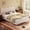 white (HC229B-2), variant on Bed Frame, Upholstered Wingback Platform with with Scalloped Edges, Modern Minimalist Design Bed Frame