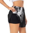 thumbnail image 2 of Haiem Monochrome Giraffe Expression Women's 2 in 1 Running Shorts - Lightweight Athletic Workout Gym Yoga Breathable Sports Shorts Liner with Phone Pockets-X-Large, 2 of 9