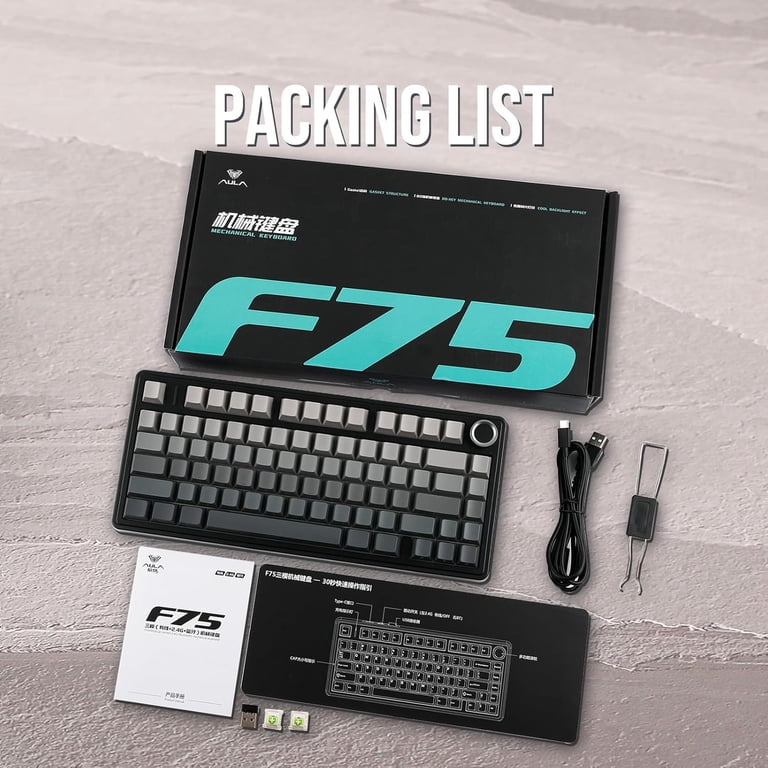 Aula F75 Pro 75% Tri-Mode Wireless Mechanical Gaming Keyboard, Hot