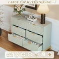 thumbnail image 3 of HLR Green Dresser with 6 Drawers,48" Modern Dresser Wide Chest of Drawers with Gold Lines Carved Design, TV Stand, Wood Dressers & Chest of Drawers for Bedroom, Living Room, Hallway, 3 of 6