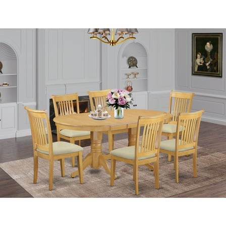 Southwestern Dining Set - 7 Piece Table & Chair Set - Oak Finish - Modern Dinette Set