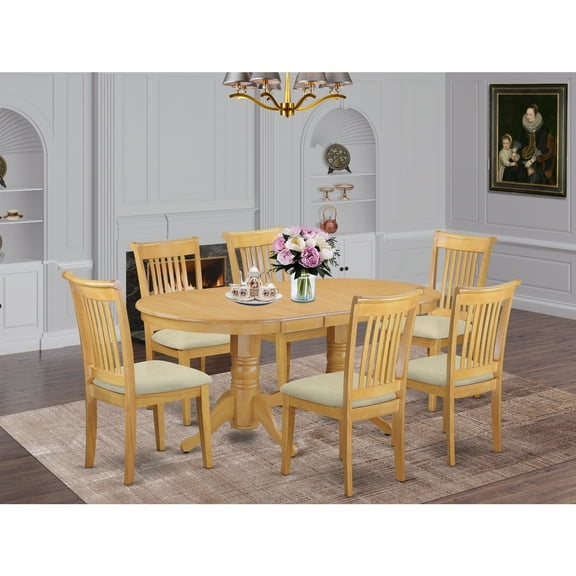 Southwestern Dining Set - 7 Piece Table & Chair Set - Oak Finish - Modern Dinette Set