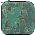 thumbnail image 2 of Travel Jewelry Box Tropical Leaves PU Leather Jewelry case Small Portable Jewelry Organizer Box for Rings Earrings Necklaces Bracelets (Black) Women Gifts, 2 of 7