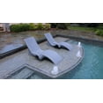 thumbnail image 3 of Global Pool Products 2 Lounge Chairs with Connecting Table - Outdoor Chaise Lounge with Connecting Table Set of 2- Patio Lounge Chair with Table for All Pool Types - Gray GPP-LFS-G, 3 of 4