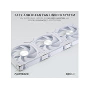 Phanteks D30-140 DRGB PWM FAN 3Pack, Premium D-RGB Performance Fans, ARGB/DRGB lighting, Daisy-chain Fan Linking system, White, 3Pack