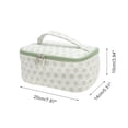 thumbnail image 2 of Bolsas de Maquillaje de Viaje de Puntos Cuadrados Ligeras Únicas 1 Pc para Viaje Blanco Verde de Poliéster, 2 of 5