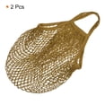 thumbnail image 3 of Uxcell Cotton Mesh Bag, 15x13.8" Reusable Mesh Net String Grocery Bags Organizer Khaki 2Pcs, 3 of 6