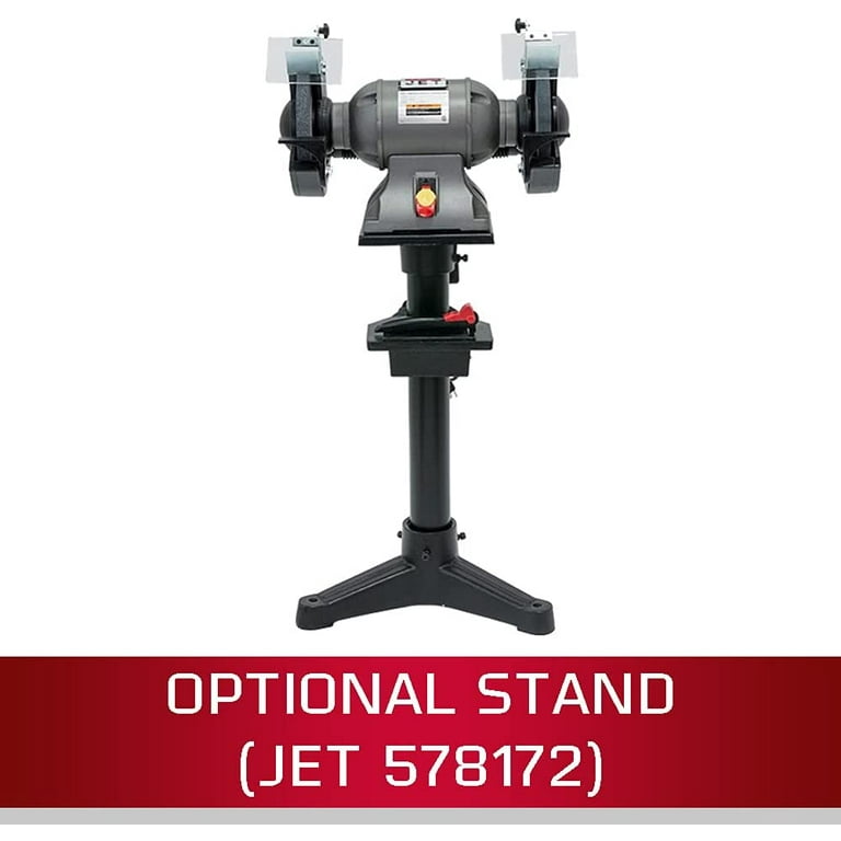 Jet 578008 8 Inch Stationary Workshop Durable Industrial Bench Grinder Gray