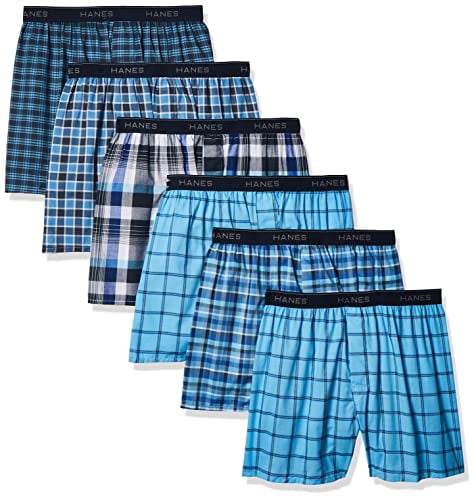 Hanes Men's Tagless Boxer with Exposed Waistband, Multiple Packs ...