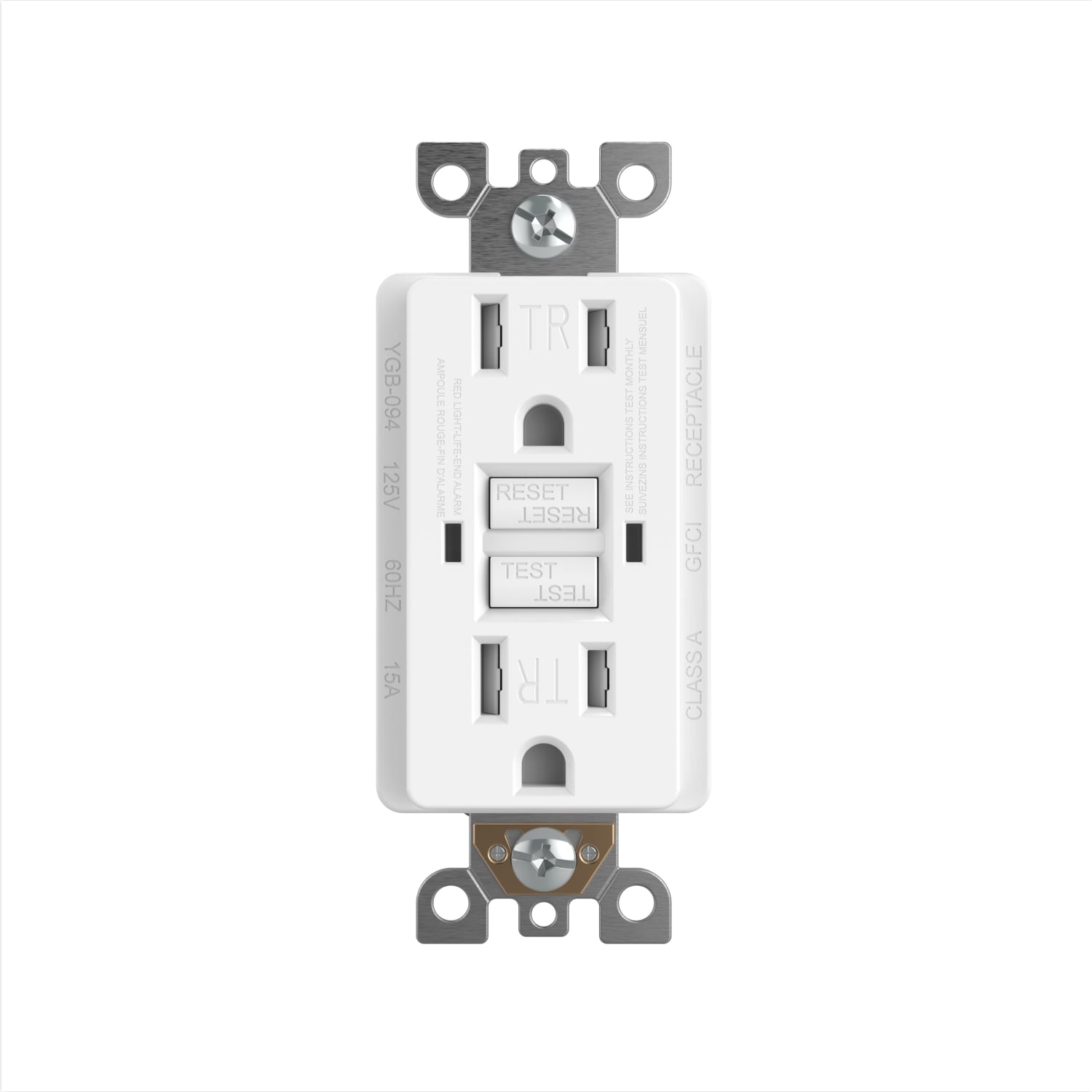 5-15R Ultra Slim GFI Dual Receptacle UL Listed ELEGRP 15 Amp GFCI Outlet Wall Plate Included TR Tamper Resistant with LED Indicator 2 Pack, White Self-Test Ground Fault Circuit Interrupters 