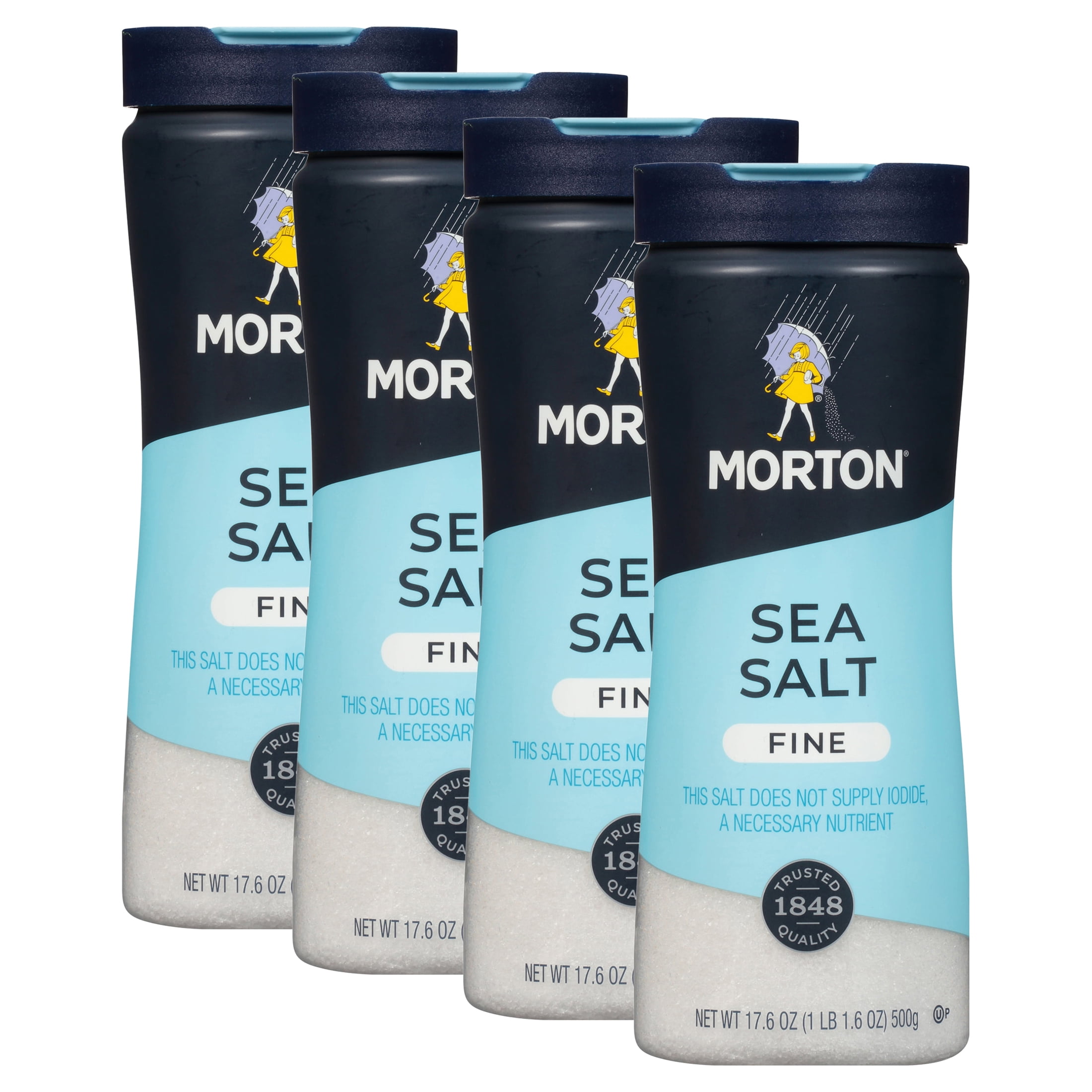 (4 pack) Morton Salt Fine Sea Salt Fast Dissolving for Marinades
