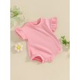 thumbnail image 2 of Bagilaanoe Newborn Baby Girl Summer Rompers Flying Sleeve Bodysuits 3M 6M 12M 18M Infant Casual One Piece Short Jumpsuit, 2 of 8