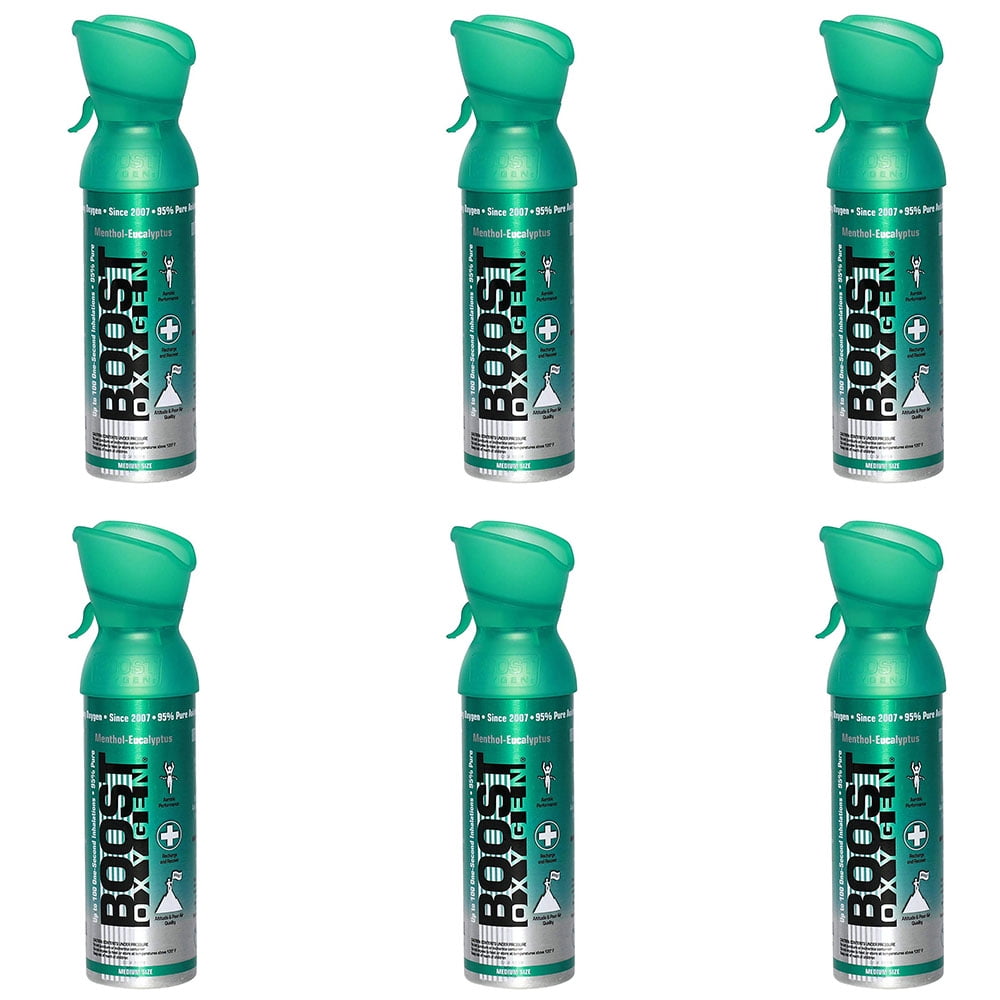 Boost Oxygen Natural Portable 5Liter Pure Oxygen Canister Menthol (6