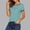 B_ Light Blue, variant on Women's Summer 2026 Striped Print Crew Neck Short Sleeve T-Shirt, Casual Soft Pullover Top for Daily Wear Wine S