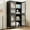Begonia Flower-Black, variant on SESSLIFE 59” Classic Metal Storage Cabinet with 4 Glass Doors, Waffle Grids Tempered Glass, Adjustable Shelves Freestanding Cabinet for Home Office Living Room Kitchen, Black