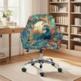 thumbnail image 2 of Xixirimido Peacock and Boho Floral Pattern Office Chair Covers Computer Stretch Accent Dining Chair Covers Swivel Desk Chair Armrest Slipcover for Mid-Back Rotating Chairs, 2 of 7