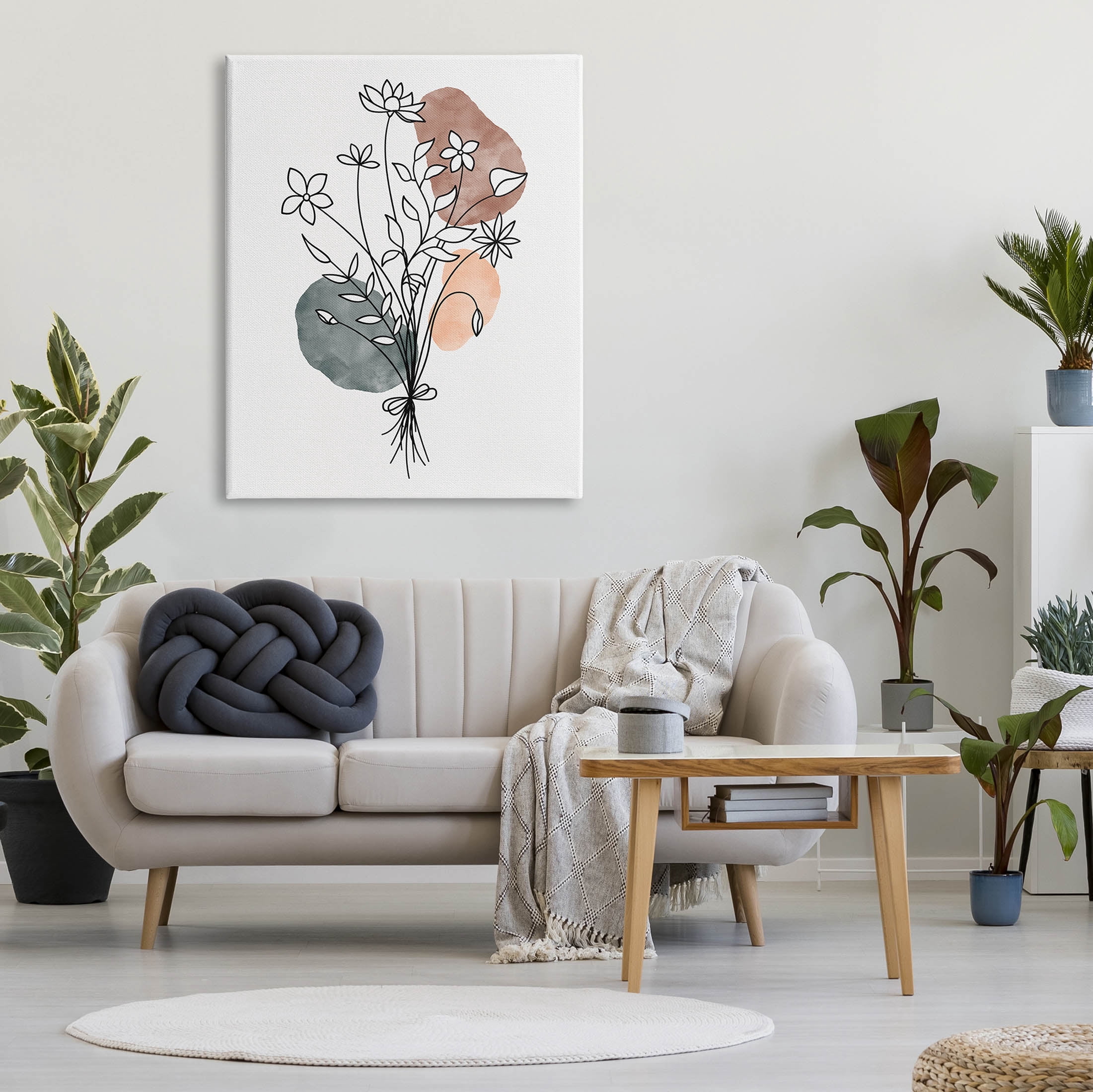 Stupell Industries Mixed Daisies Botanical Shapes Graphic Art Gallery Wrapped Canvas Print Wall Art, Design by JJ Design House LLC