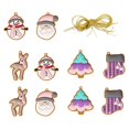 thumbnail image 1 of Colgantes artesanales para colgar en Navidad, adornos colgantes para de Navidad con cuerda para colgar, juego de adornos para de Navidad , 10 piezas estilo B. Macarena Manualidades colgantes de Papá Noel, 1 of 8