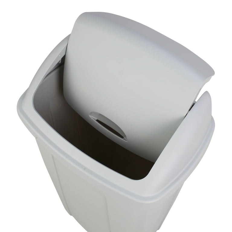 Kitchen Trash Can 13 Gallon with Swing Lid, Plastic Tall Garbage