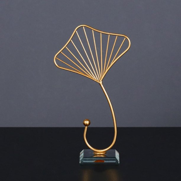 Adornos del hierro moderno, escultura de piezaza de Metal dorado, artesanías para centro de , decoración , Hoja de ginkgo Fernando Estatua de arte de hierro