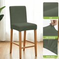 thumbnail image 4 of Pure Army Green Bar Stool Covers - Stretch Dining Chair Covers Set of 2, Modern Solid Color Minimalist Art Bar Chair Cover Removable Counter Stool Pub Chairs Slipcovers Protectors for Kitchen/Cafe, 4 of 9