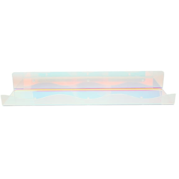 Raindrops 1 Set Iridescent Acrylic Floating Shelves For Kids Room Clear Wall Mounted Display Shelf For Nail Polish Perfume Skincare Storage