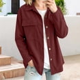 thumbnail image 6 of Evdexr Corduroy Jacket for Women Long Sleeve Collared Button Down Shackets Winter Fall Dressy Trendy Coats Open Front Oversized Tops with Pocket 3XL, 6 of 6