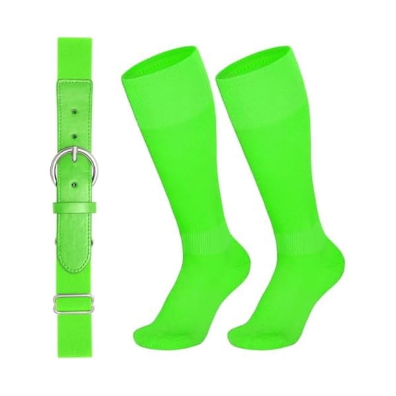 EryueerBaseball Belt and Socks Combo for Youth Boys Girls Softball Socks and Elastic Belt for Adult