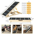 41" Foldable Pet Dog Ramp for Small Medium Dogs, Wooden Couch Ramp for