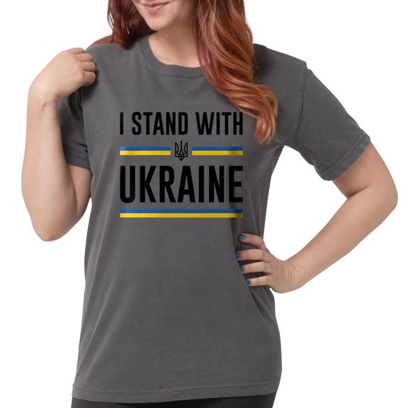 CafePress - I Stand With Ukraine Womens Comfort Colorsâ® Shirt - Womens Comfort Colors® Shirt