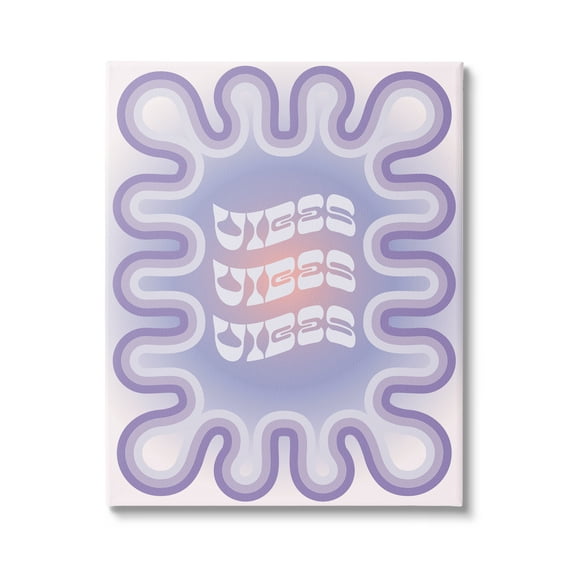 Stupell Industries Vibes Purple Groovy Abstract Inspirational Painting Gallery Wrapped Canvas Print Wall Art