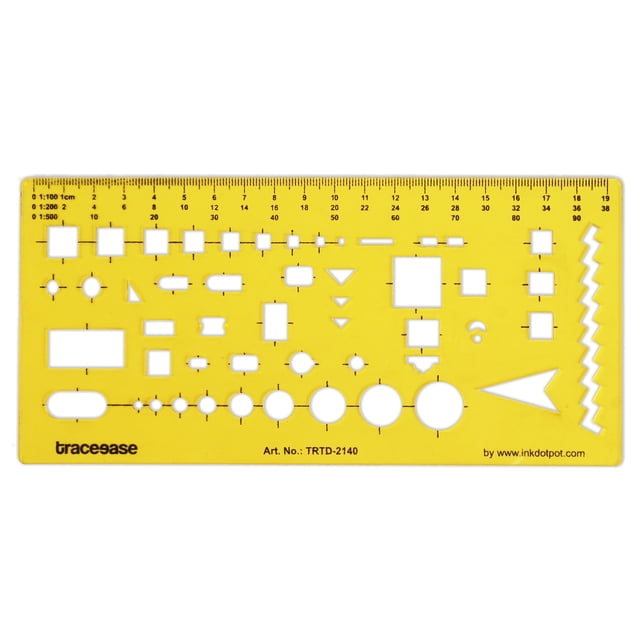 Traceease Geometric Combination Template For Triangle,Square-Rectangle And Circle Stencils Drafting Tool