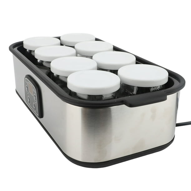 Fabricante De Yogurt, Máquina De Yogurt Eléctrica Con 8 Frascos De Vidrio, Máquina De Yogurt Griega Automática Con Temperatura Y Control De Tiempo Ajustable, Yogurt Casero
