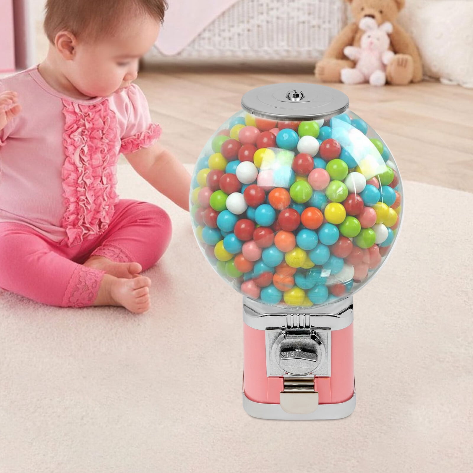 Large Capacity Vending Machine Pink Twister Ball Dispenser Gumball Machine