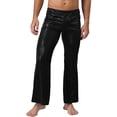 thumbnail image 2 of inlzdz Mens Shiny Sequined Bell Bottom Long Pants Dance Performance Trousers Black M, 2 of 5