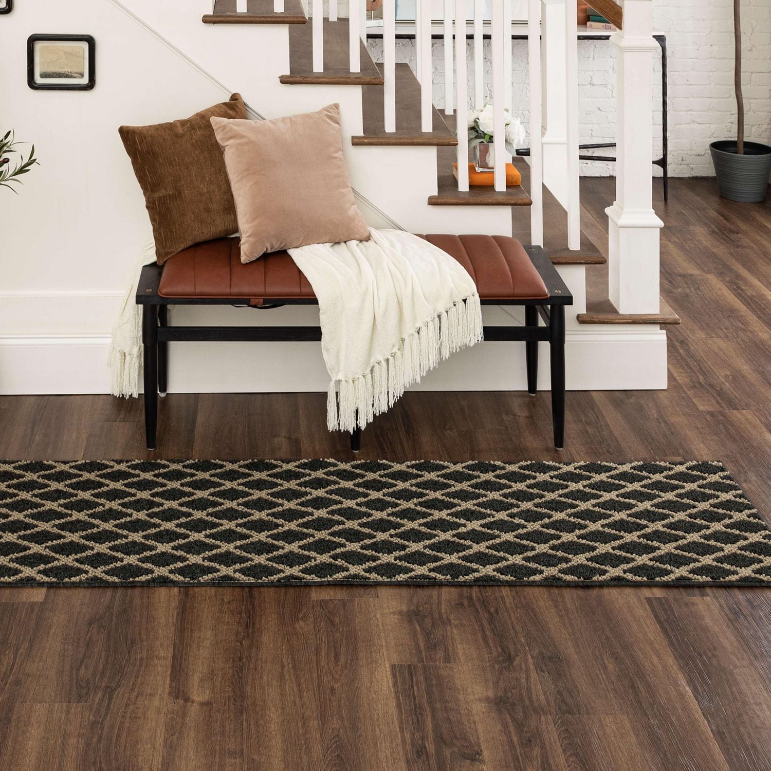 Mohawk Home - Tapis touffeté en polyester à motif de losanges, praline/havane