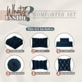 thumbnail image 3 of Mocassi 10pc Bed-in-a-Bag Infinity Design Comforter Set, Ultra Soft Bed Set Featuring Decorative Pillows and Fitted Sheet with Storage Pockets, Infinity Comforter, Full/Queen, Midnight Navy, 3 of 5