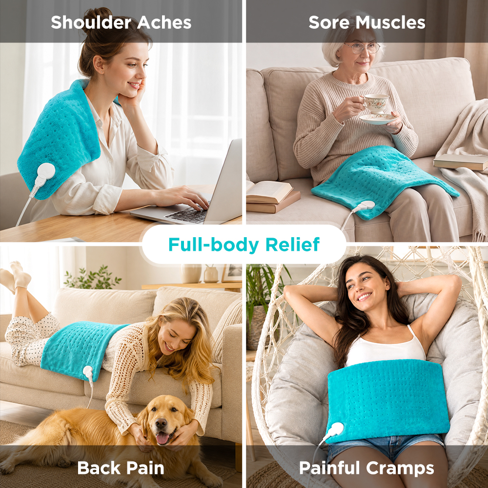 COWIN Double-Sided Heating Pad 12"×24" Light Blue photo 4