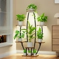 thumbnail image 2 of Plant Stand Indoor with Grow Lights - ed Large Plant Shelf ; Corner Shelf for Indoor Plants Multiple Metal Flower Holder Curved Display Rack for Living Room Home Decor Pat, 2 of 9