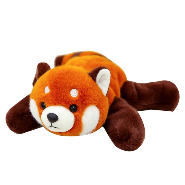 Muñeca de peluche con diseño de mapache con dibujos animados, 18 cm, suave y acostada