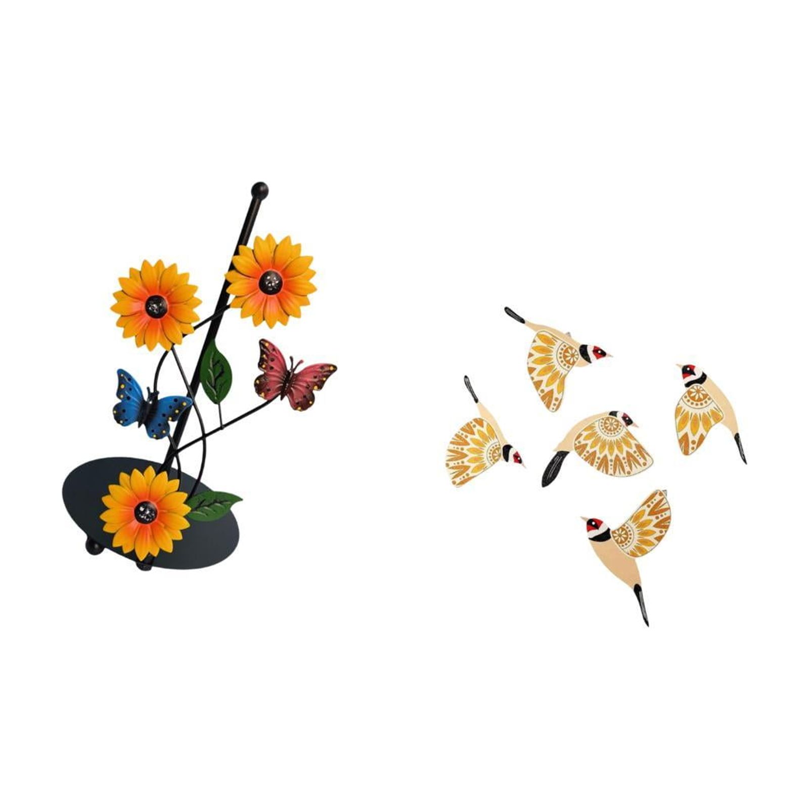 Fiocias Toilet Paper Holder Paper Towel Holder Countertop Kitchen Roll Holder Standing Wooden Bird Wall Art Iron And Wood Material Suitable for Kitchen Dining