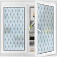 thumbnail image 3 of Multicolor Window Film No Glue Privacy Glass Film Classical Shabby Roses Victorian Romantic Stained Glass Film Frosted Privacy Window Film Light Blue 23.6Wx47.2L-inch, 3 of 7
